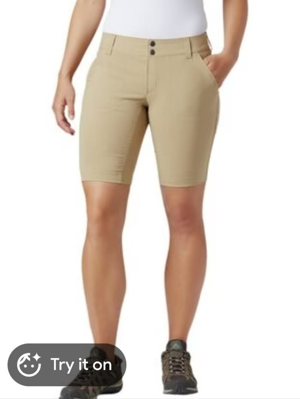 Columbia Womens Long Tan Hiking Shorts Size 10